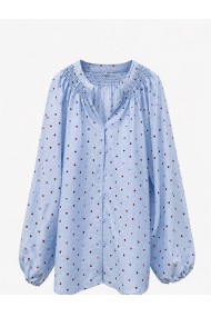 BLUSA DE LUNARES CON FRUNCES Y MANGA ABULLONADA TY-M9608