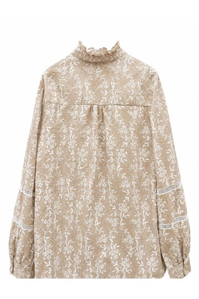 BLUSA DE CUADROS CON BORDADO Y VOLANTES TY-M9603