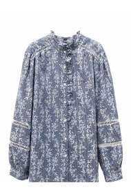 BLUSA DE CUADROS CON BORDADO Y VOLANTES TY-M9603
