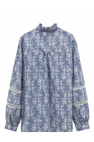 BLUSA DE CUADROS CON BORDADO Y VOLANTES TY-M9603