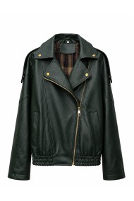 CHAQUETA BIKER DE POLIPIEL CON CREMALLERA TY-M9596