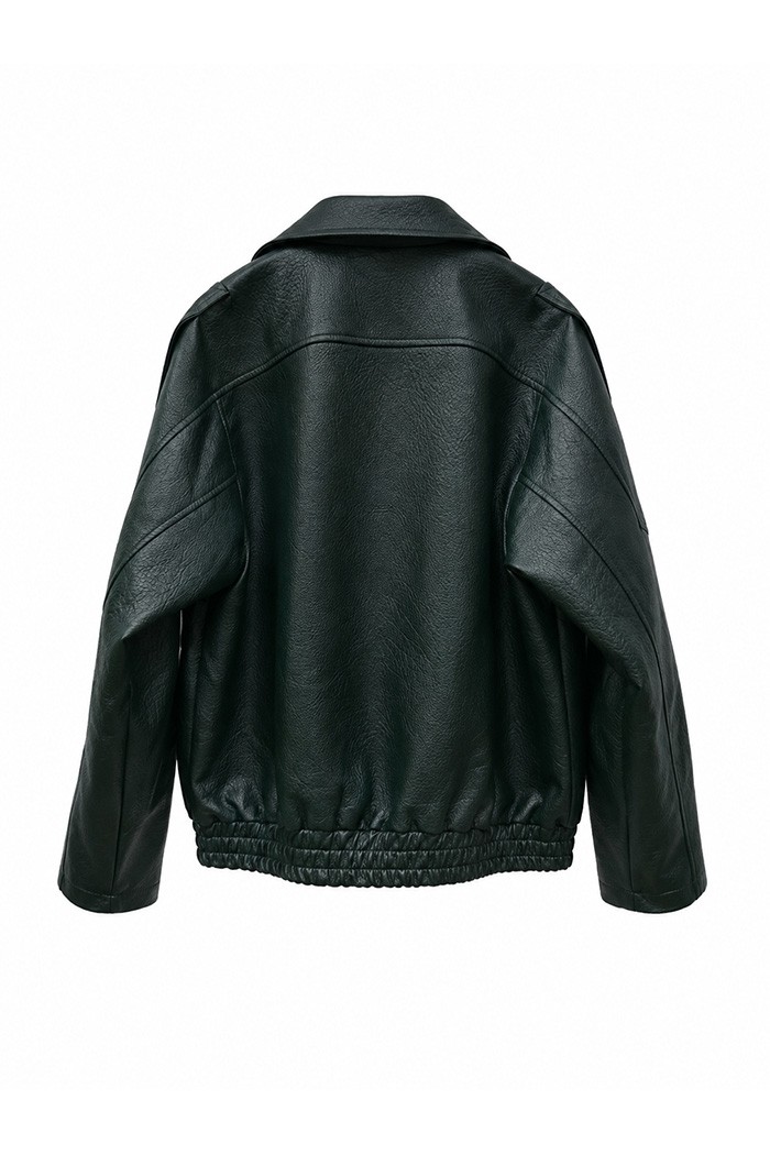 CHAQUETA BIKER DE POLIPIEL CON CREMALLERA TY-M9596
