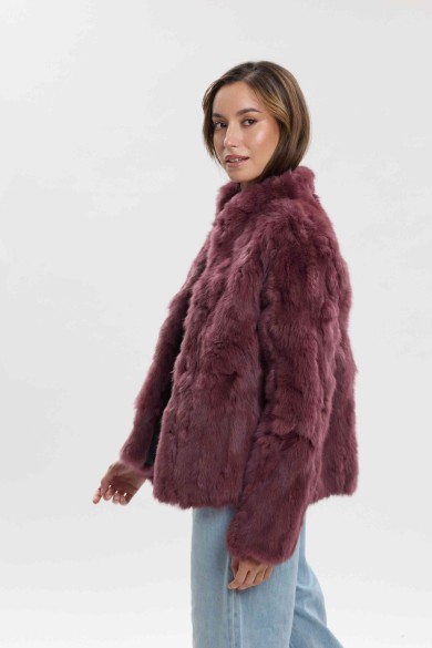 CHAQUETA PELO DE CONEJO MORADO PC-LLL5566-35