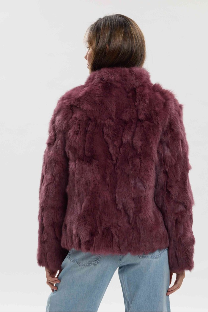 CHAQUETA PELO DE CONEJO MORADO PC-LLL5566-35