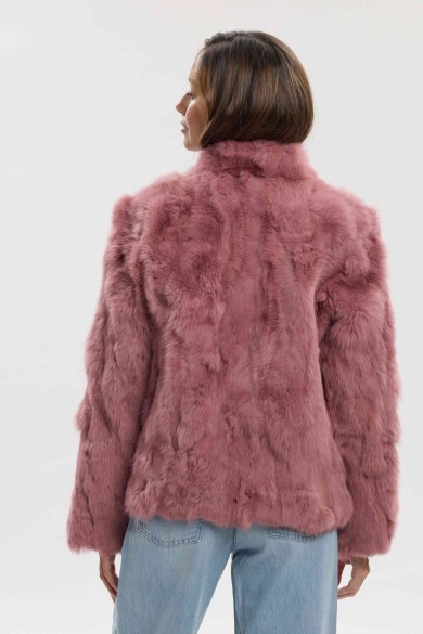 CHAQUETA PELO DE CONEJO ROSA PALO PC-LLL5566-08