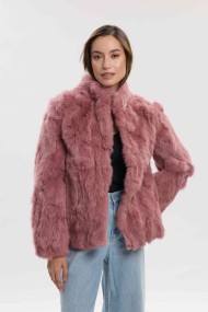 CHAQUETA PELO DE CONEJO ROSA PALO PC-LLL5566-08