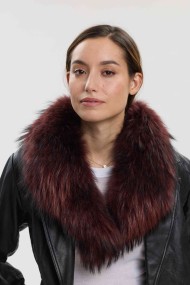 CUELLO CON PINZA PELO DE MARMOTA PC-LLL5533 COLOR GRANATE
