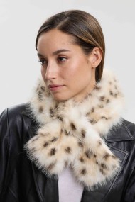 BUFANDA CRUZADA DE PELO SINTÉTICO ANIMAL PRINT PC-LLL5955-01