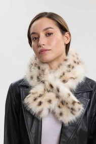 BUFANDA CRUZADA DE PELO SINTÉTICO ANIMAL PRINT PC-LLL5955-01