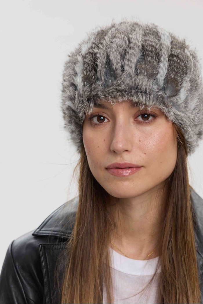 CUELLO ELÁSTICO DE PELO DE CONEJO TRENZADO PC-LLL5928-16-2313