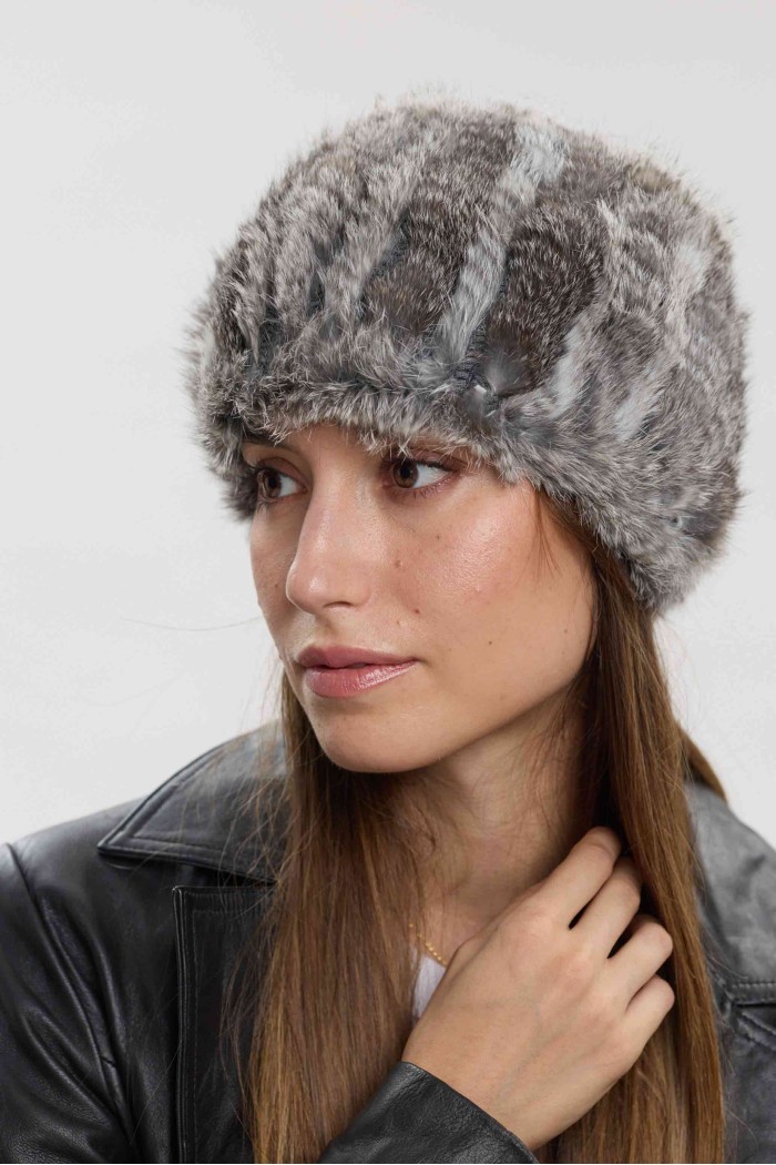 CUELLO ELÁSTICO DE PELO DE CONEJO TRENZADO PC-LLL5928-16-2313