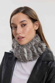 CUELLO ELÁSTICO DE PELO DE CONEJO TRENZADO PC-LLL5928-16-2313