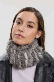 CUELLO ELÁSTICO DE PELO DE CONEJO TRENZADO PC-LLL5928-16-2313