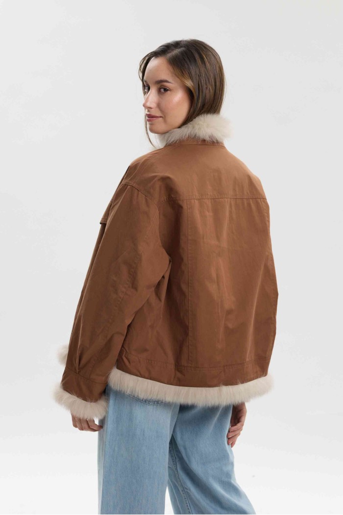 CHAQUETA REVERSIBLE DE PELO DE CONEJO PC-QP8806