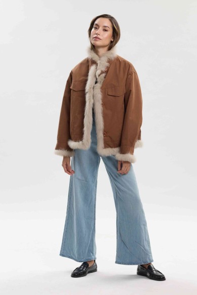 CHAQUETA REVERSIBLE DE PELO DE CONEJO PC-QP8806