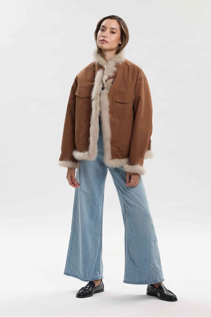CHAQUETA REVERSIBLE DE PELO DE CONEJO PC-QP8806