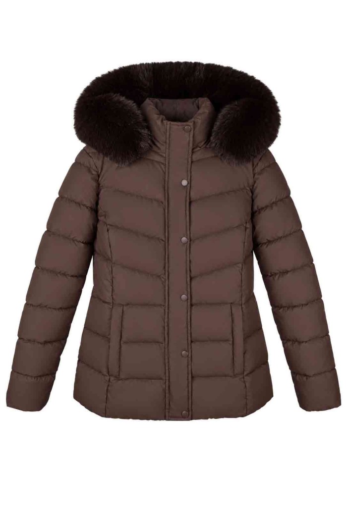 CHAQUETA ACOLCHADA CON CAPUCHA Y PELO SINTÉTICO 5COLORES TY-Z68868