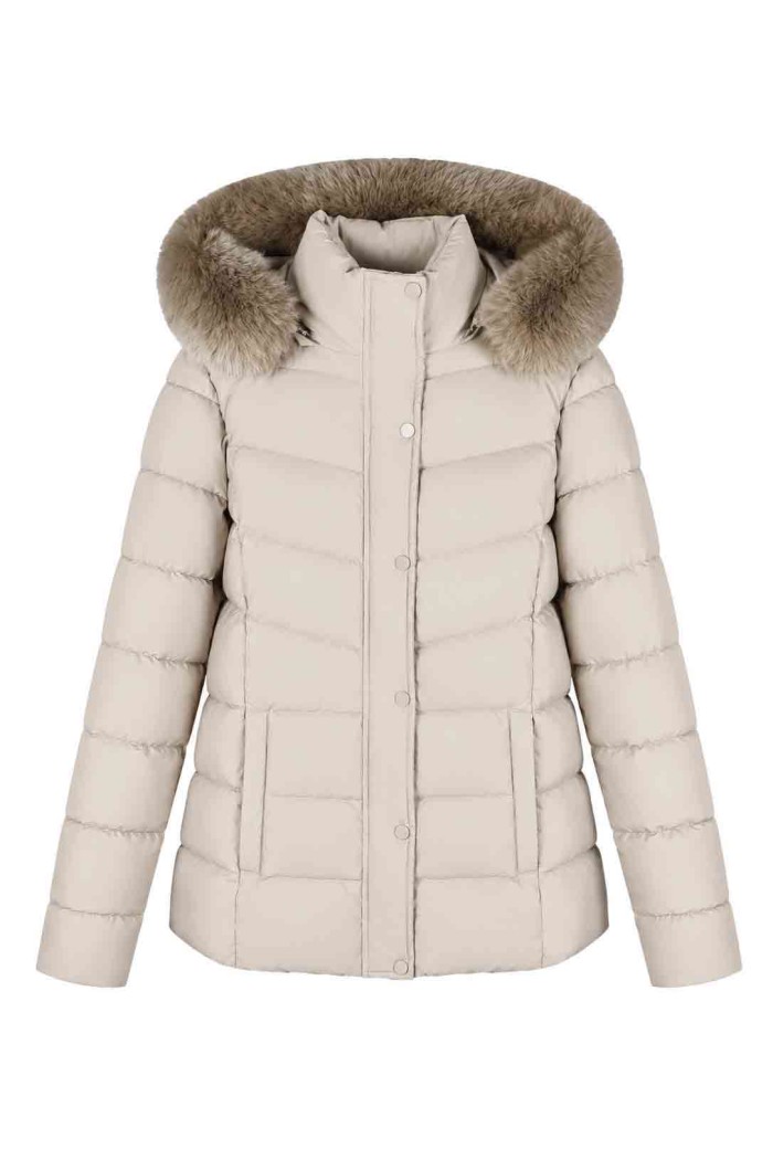 CHAQUETA ACOLCHADA CON CAPUCHA Y PELO SINTÉTICO 5COLORES TY-Z68868
