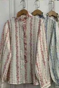 CAMISA FLORAL CON VOLANTE VARIOS COLORES TB1D2256