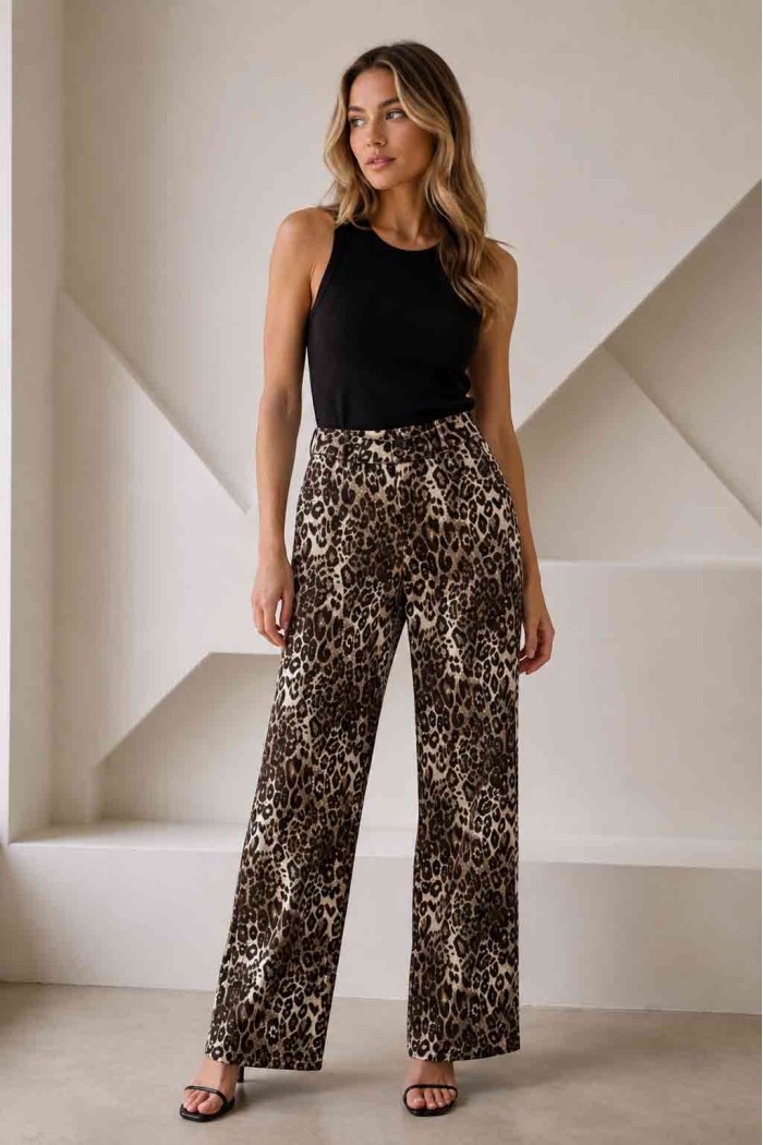 PANTALÓN RECTO DE LEOPARDO TBPS19115