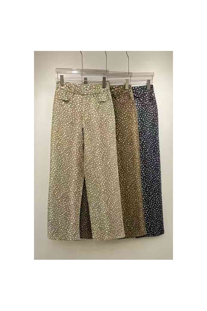 PANTALÓN ANCHO ESTAMPADO CON LUNARES VARIOS COLORES TBPS19114
