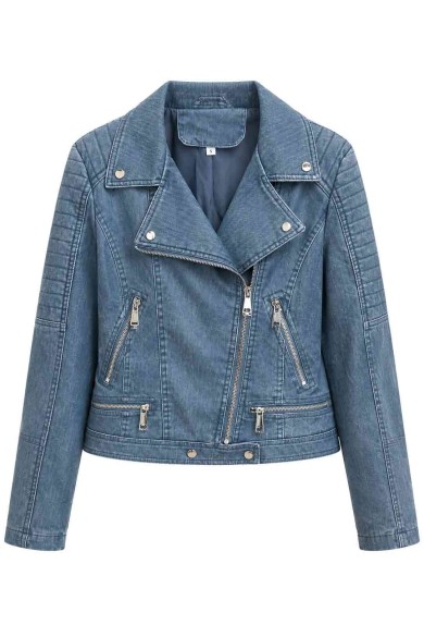 CHAQUETA BIKER EFECTO DENIM MODA MUJER VENTA POR MAYOR TY-M9790