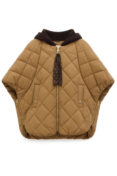 CHAQUETA ACOLCHADA TIPO CAPA CON CAPUCHA MODA MUJER VENTA POR MAYOR TY-M9311