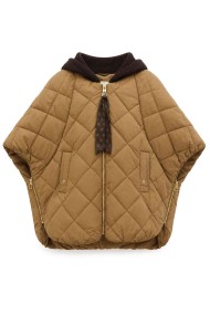 CHAQUETA ACOLCHADA TIPO CAPA CON CAPUCHA MODA MUJER VENTA POR MAYOR TY-M9311