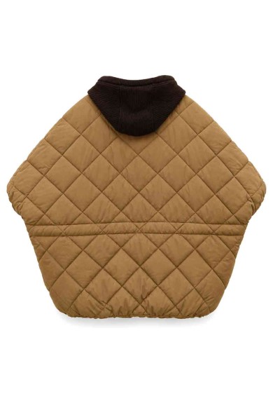 CHAQUETA ACOLCHADA TIPO CAPA CON CAPUCHA MODA MUJER VENTA POR MAYOR TY-M9311
