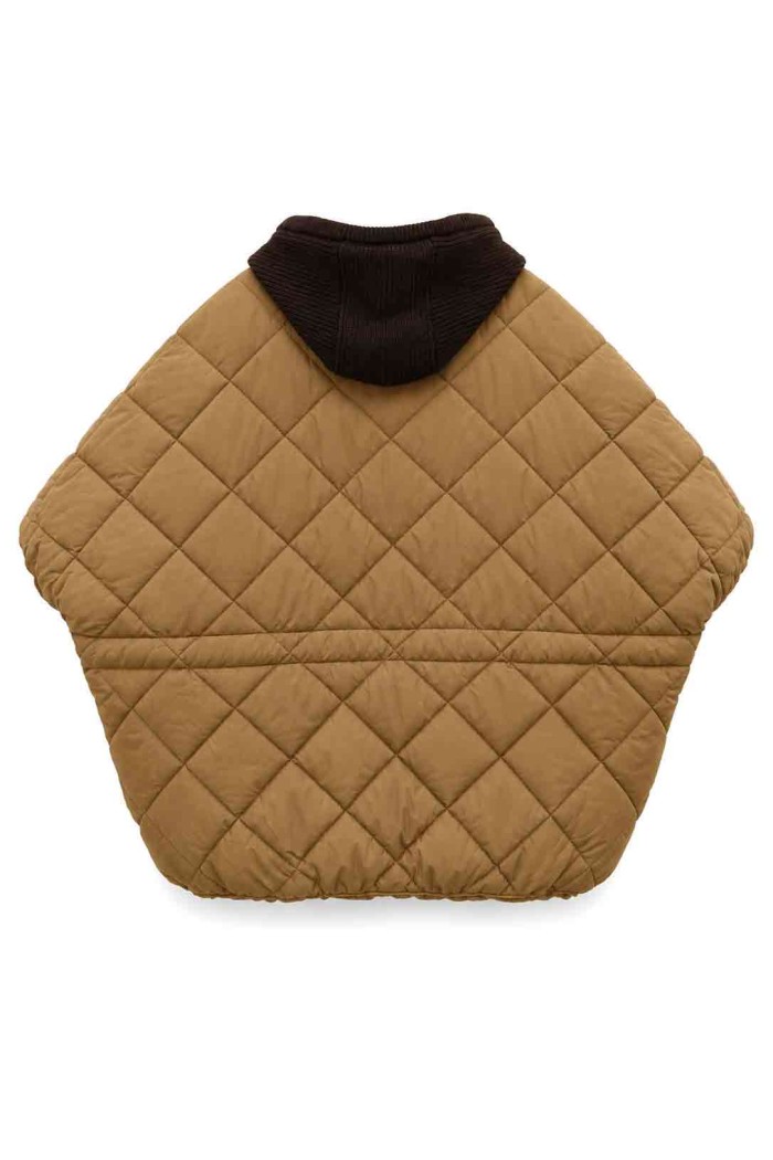 CHAQUETA ACOLCHADA TIPO CAPA CON CAPUCHA MODA MUJER VENTA POR MAYOR TY-M9311