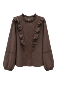 BLUSA CON VOLANTES Y BORDADO FLORAL MODA MUJER VENTA POR MAYOR TY-M9598