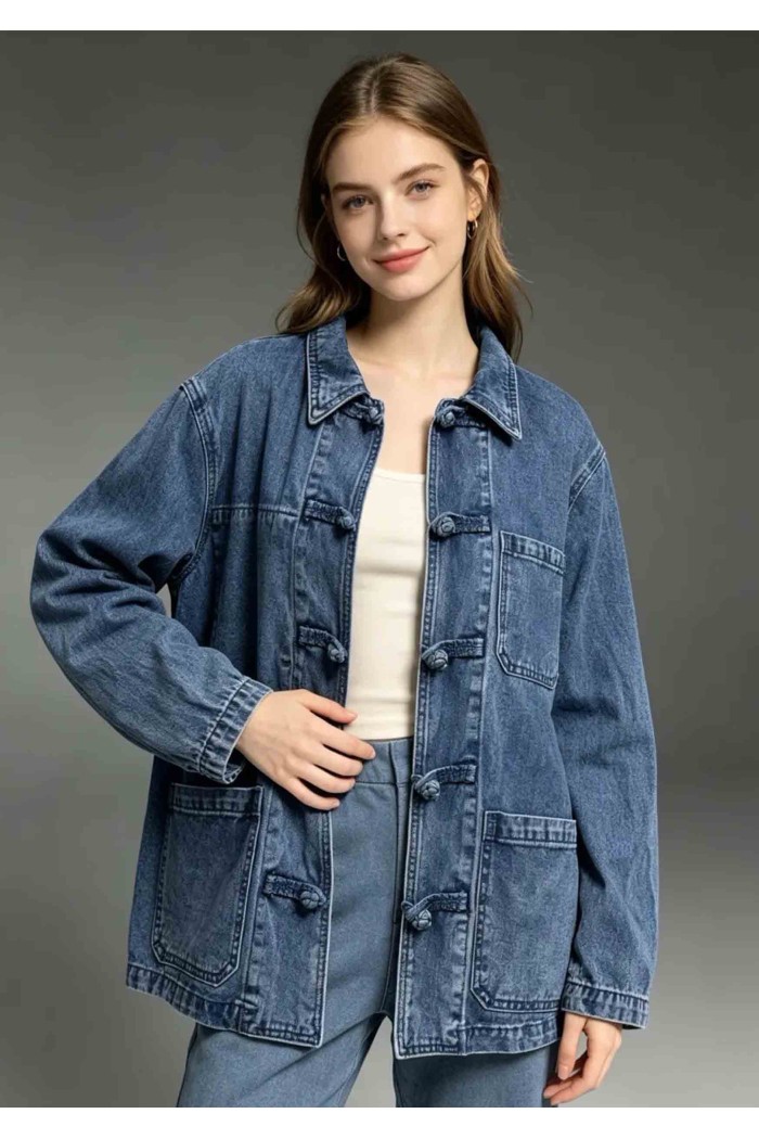 CHAQUETA VAQUERA CON CIERRE DE ALAMARES FBV8045