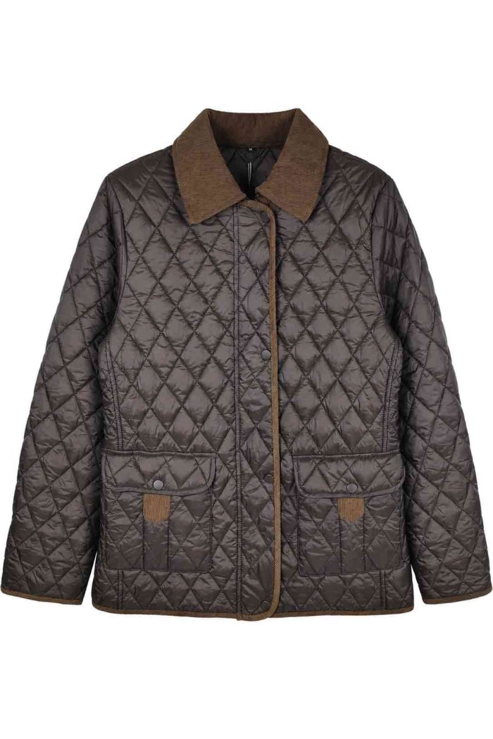 CHAQUETA ACOLCHADA CORTA CON CUELLO DE PANA MARRON TY-Z68805