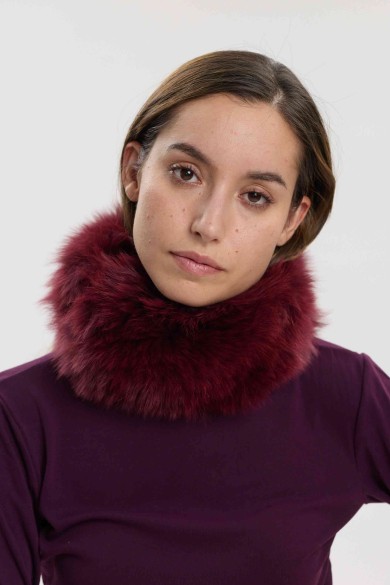 JERSEY CON CUELLO ELÁSTICO DE PELO DE ZORRO PARA MUJER  PC-LLL5565JERSEY