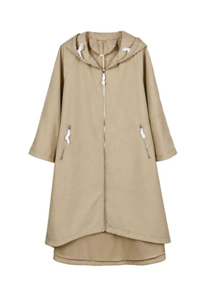 PARKA LARGA CON CAPUCHA Y CREMALLERA PARA MUJER TY-Z68827