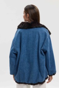 CHAQUETA REVERSIBLE CON FORRO DE PELO DE CONEJO Y CUELLO DE PELO PC-LLL5953