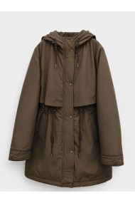 PARKA LARGA CON CAPUCHA Y CINTURA AJUSTABLE PARA MUJER MARRON TY-M9329