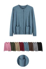 CHAQUETA DE PUNTO TALLA GRANDE CON BOLSILLOS PARA MUJER TALLA GRANDE TBDA3714