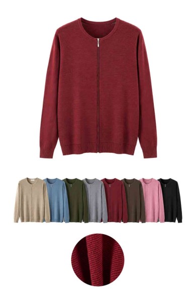 CHAQUETA DE PUNTO CON CREMALLERA PARA MUJER TBDA3717