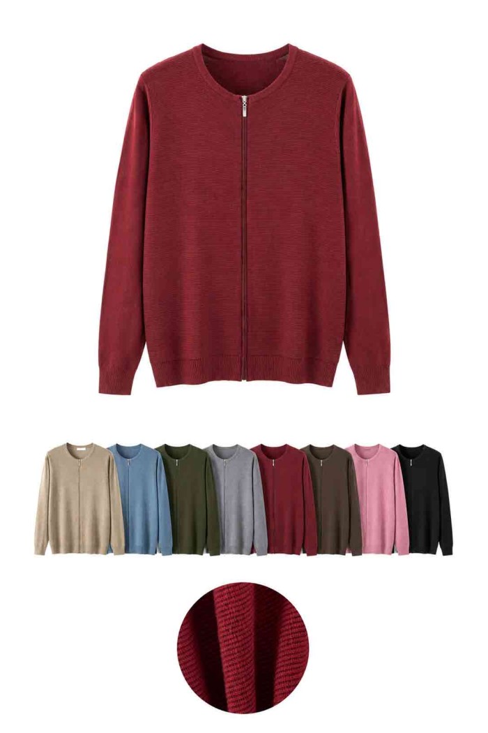 CHAQUETA DE PUNTO CON CREMALLERA PARA MUJER TBDA3717