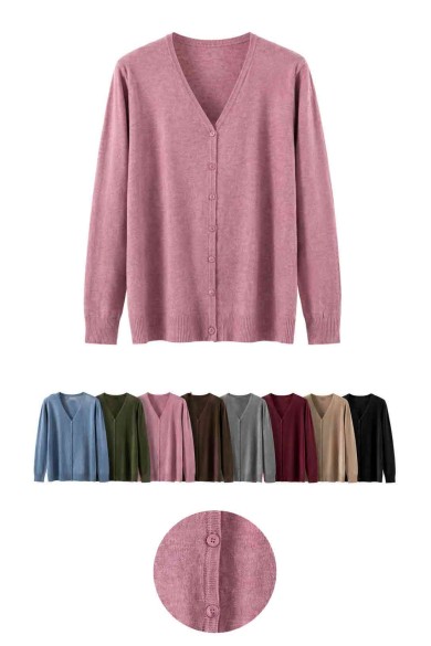 CARDIGAN DE PUNTO CON CUELLO REDONDO PARA MUJER TBDA3711