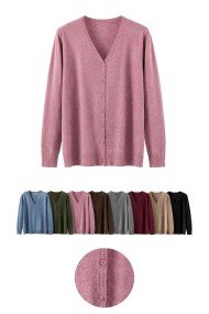 CARDIGAN DE PUNTO CON CUELLO REDONDO PARA MUJER TBDA3711