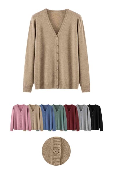 CARDIGAN DE PUNTO CON CUELLO REDONDO PARA MUJER TBDA3752