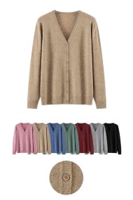 CARDIGAN DE PUNTO CON CUELLO REDONDO PARA MUJER TBDA3752