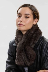 BUFANDA TRENZADA DE PELO DE CONEJO PC-LLL5959-03