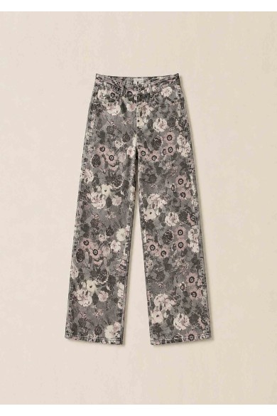 PANTALÓN VAQUERO ESTAMPADO FLORAL PARA MUJER TBPS19127