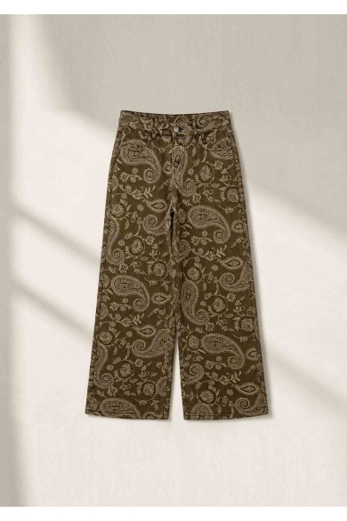 PANTALÓN VAQUERO ESTAMPADO CACHEMIR PARA MUJER, PIERNA RECTA TBPS19109