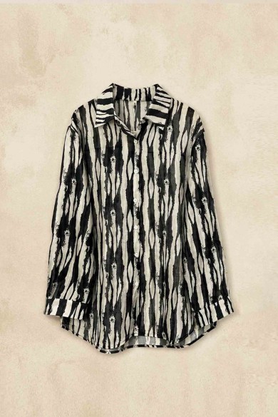 CAMISA OVERSIZE ESTAMPADO CEBRA PARA MUJER VARIOS COLORES TBL48944