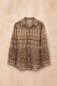 CAMISA OVERSIZE ESTAMPADO ÉTNICO PARA MUJER VARIOS COLORES TBL4965