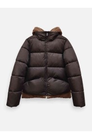 CHAQUETA ACOLCHADA REVERSIBLE CON CAPUCHA MARRON TY-M9515